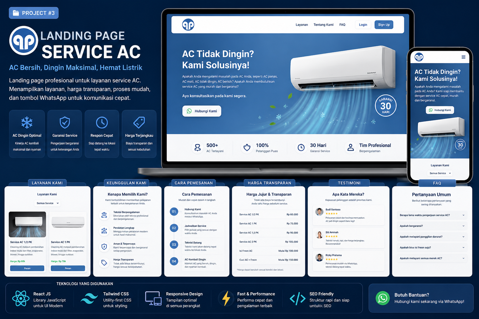 Landing page service AC