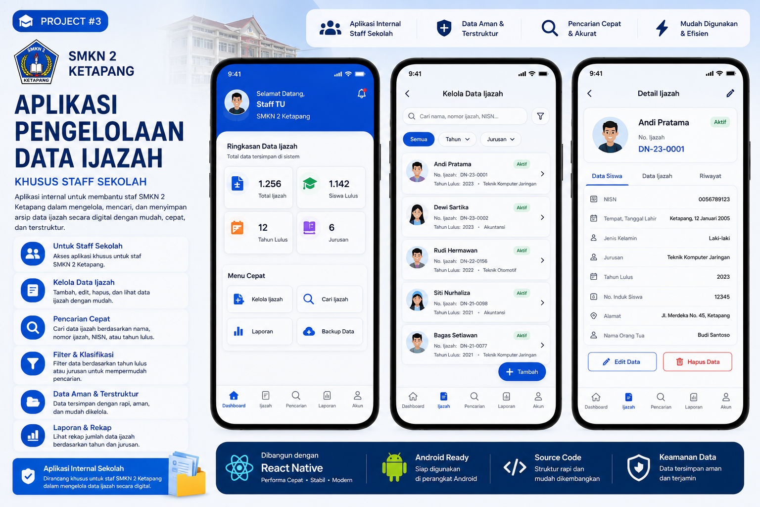 Aplikasi pengelolaan ijazah staff sekolah
