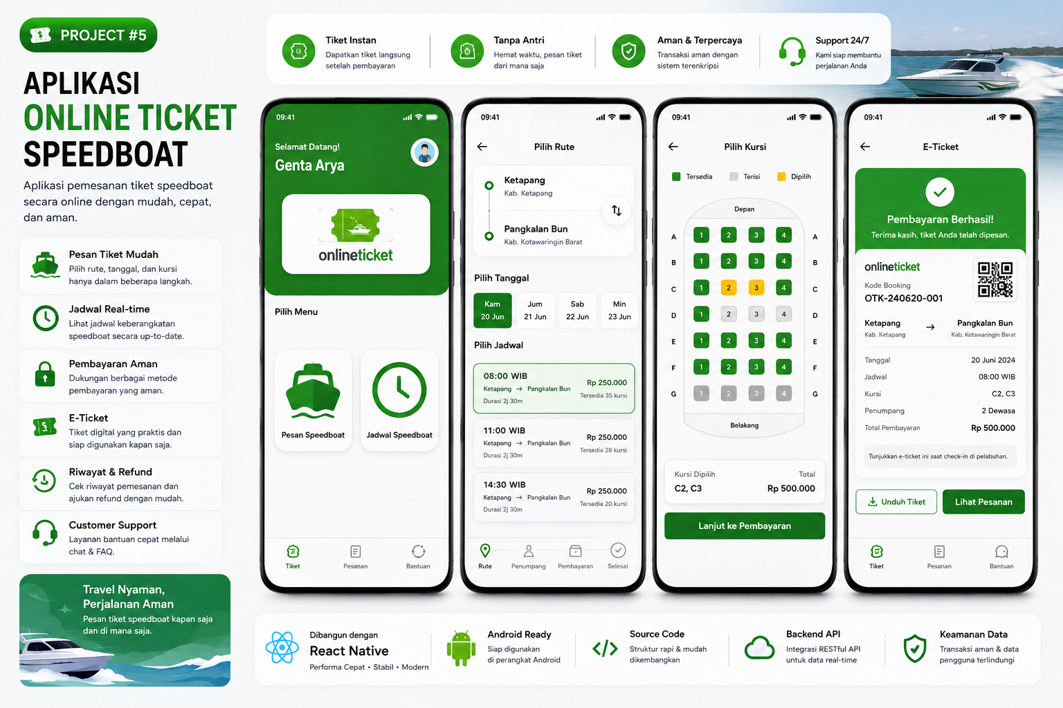 Aplikasi online ticket speedboat